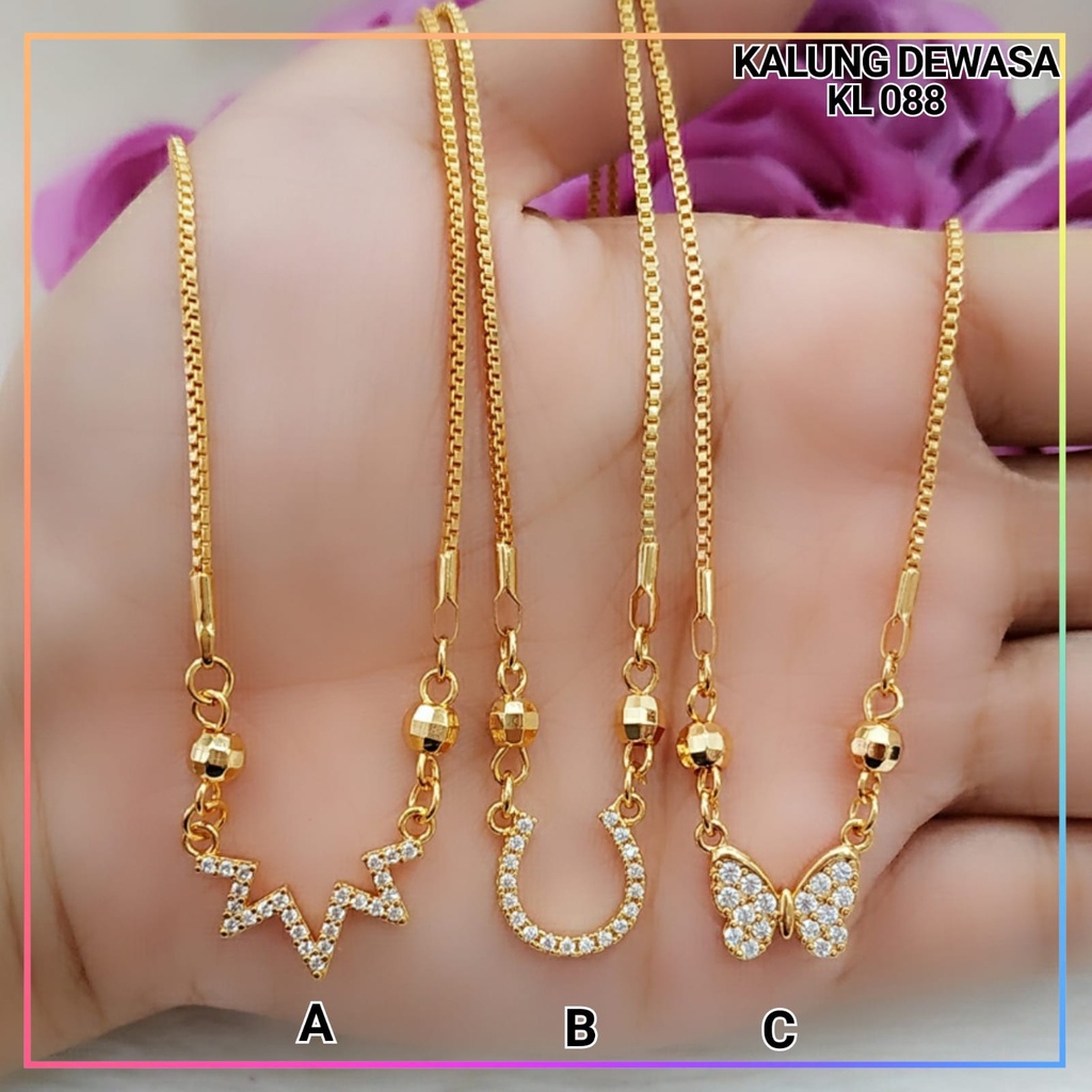Kalung xuping kalung dewasa koye bintang separuh full permata zirkon perhiasan wanita lapis emas gold KL 088