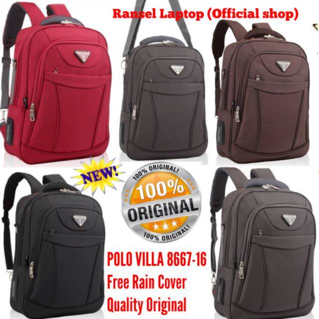 Ransel Laptop polo villa 8667 -16 tas punggung tas kerja tas kuliah