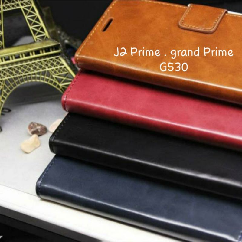 Flip Case kulit samsung J2 prime . Grand prime G530 book cover sarung buku dompet flipcase flipshell flip case cover