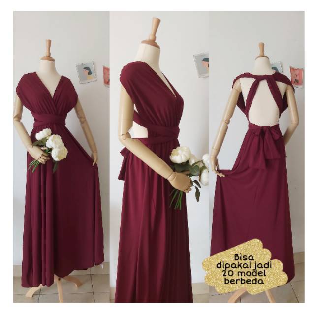 MULTIWAYS INFINITY MAXY DRESS / BRIDESMAID DRESS BRIDES MAID  PANJANG