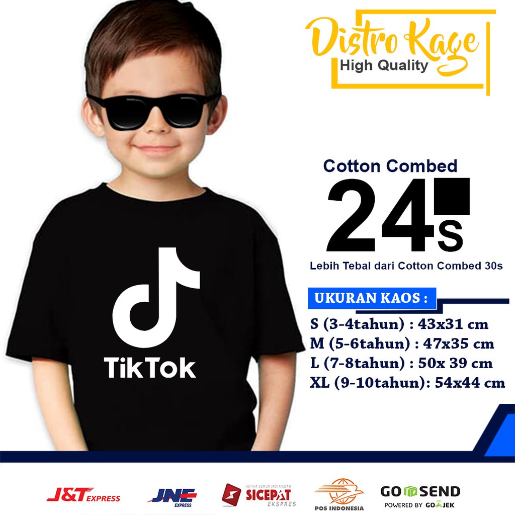  BAJU  KAOS ANAK  LAKI  LAKI  PEREMPUAN TANGGUNG GAMBAR TIKTOK 