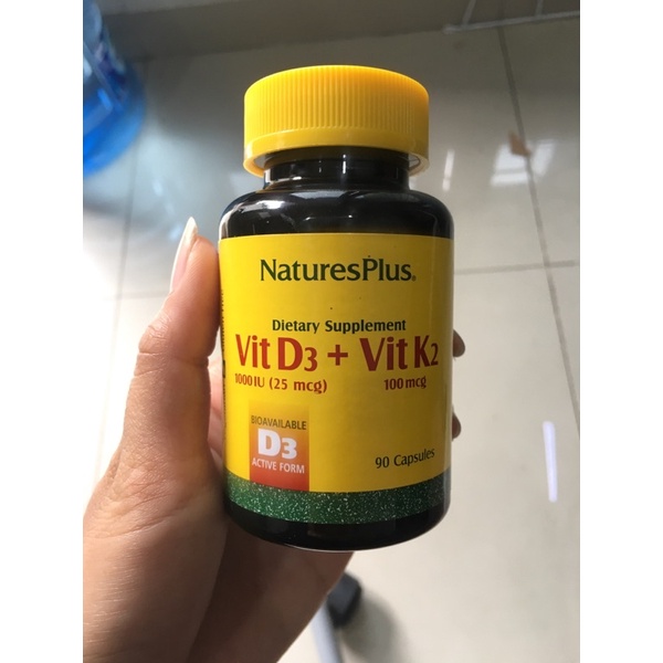 Natures Plus Vitamin D3 1000 IU + K2 100mcg isi 90 kapsul Vit D3 K2