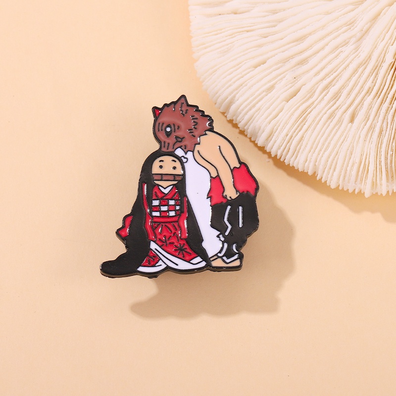 Bros Pin Enamel Desain Kartun Anime Hashibira Inosuke Untuk Anak