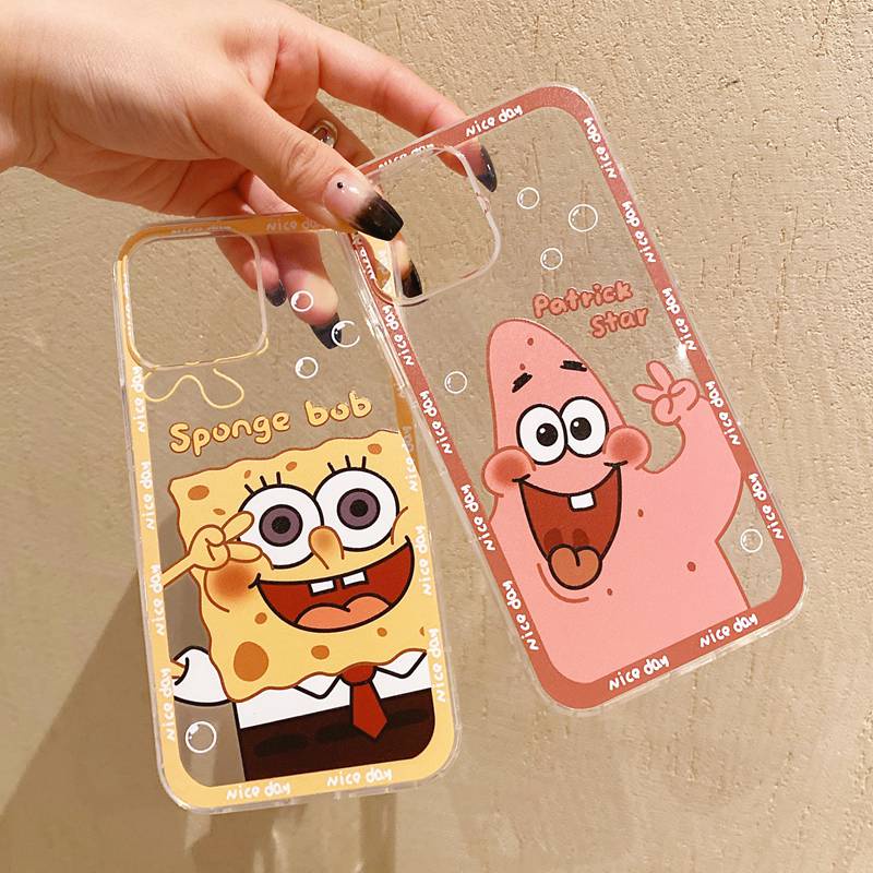 Couples Spongebob Silicone Case OPPO A3S A31 A5 A9 A7 AS5 A12 A11K A5 A76 A33 F9 A52 A92 F11 A16 A54 A74 A95 A96 A36 2F 4 5F 6Z 7 8 C12 C15 C25 C31 C35 9i Cover