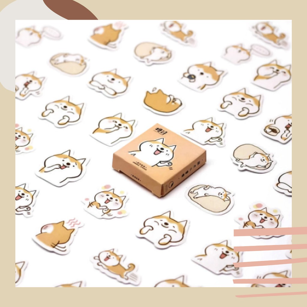 

Sticker Deco Box 45pcs Cute Dog for Journaling