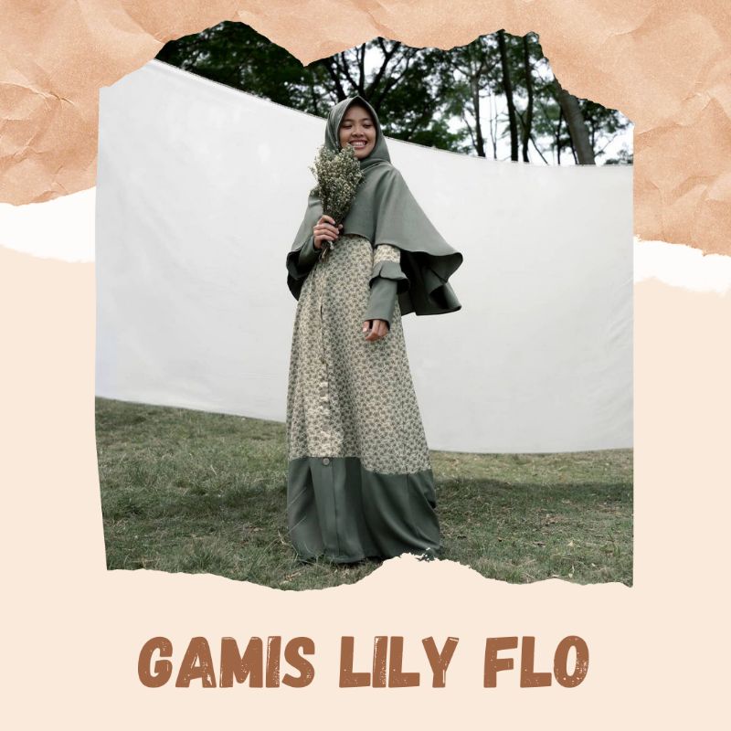 NEW GAMIS MOTIF LILY FLO BY HIJAB ALILA