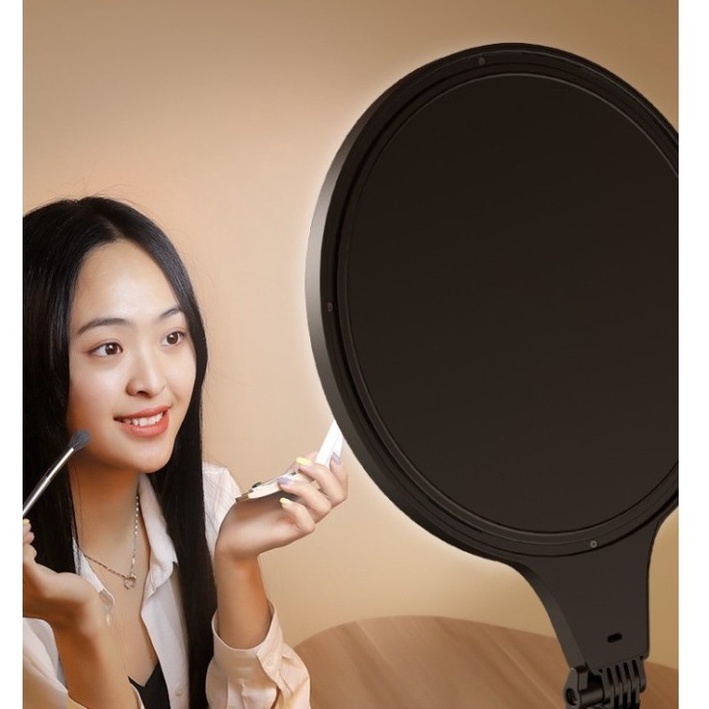 Tripod Lampu LED 2 in 1 Ring Light H10 26CM FULL LIGHT Selfie Holder Stand