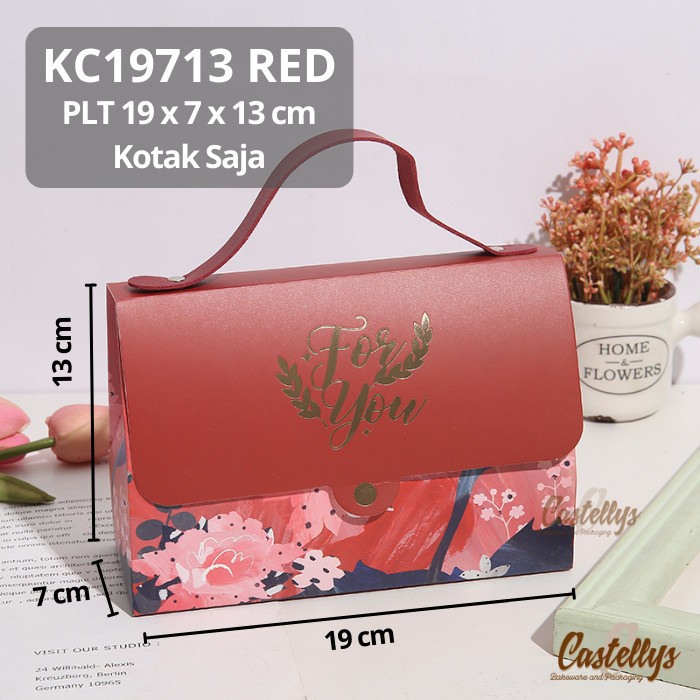 

KC19713 RED 5 Pcs Kotak Box Kue Roti Nastar Cookies Hampers Hadiah dl