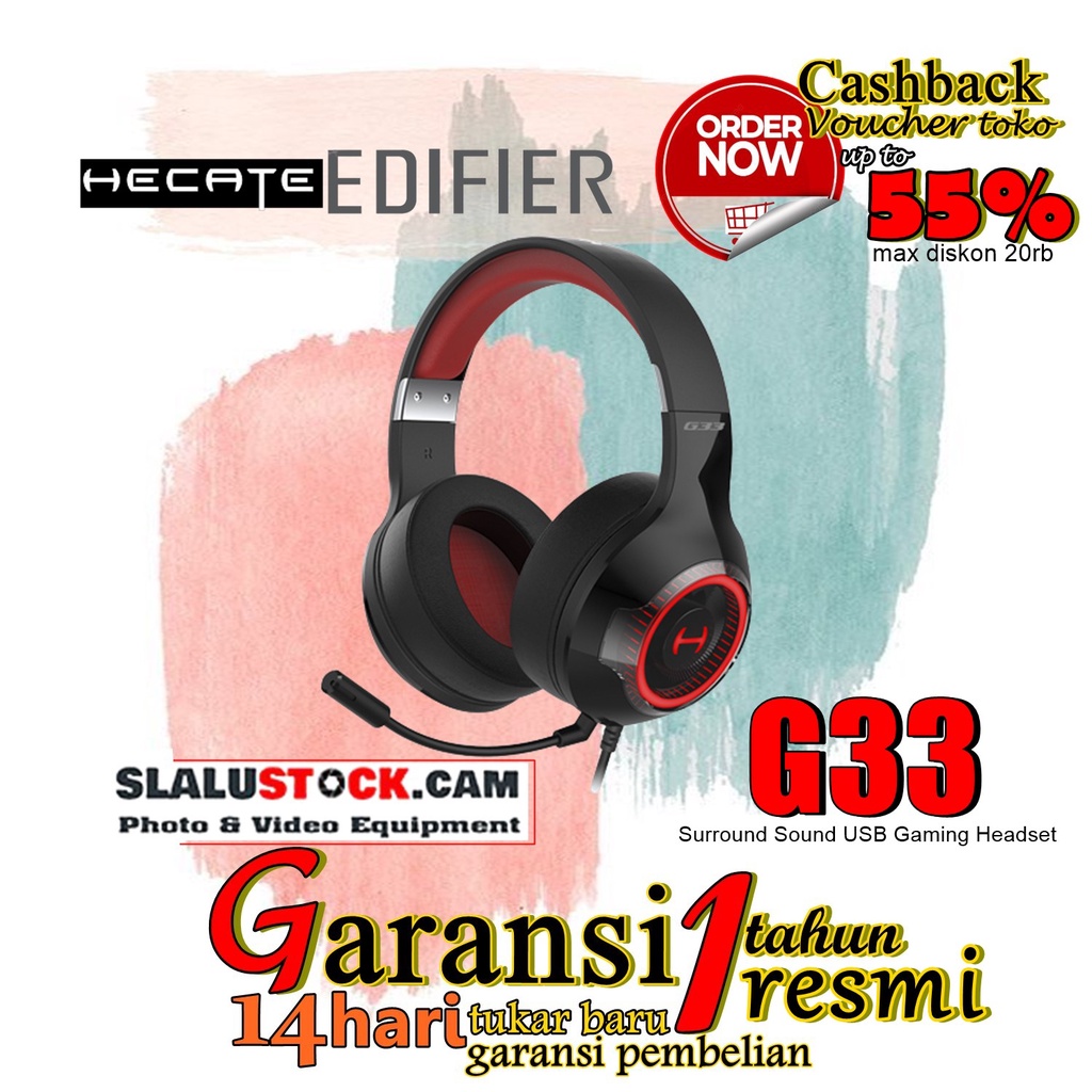 Jual EDIFIER HECATE G33 GAMING HEADSET with MICROPHONE GARANSI RESMI ...