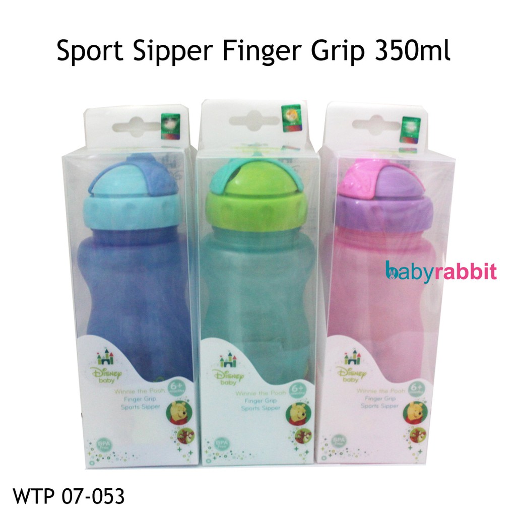 Botol Minum Sedotan Disney Kiddy Finger Grip 350ml