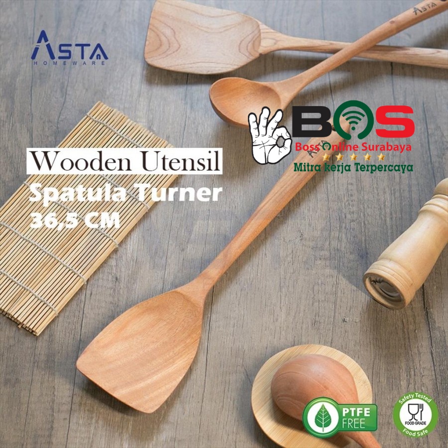 Spatula Kayu Sutil Kayu Asta ASWS-02 ASWS 02 Turner Wood Spatula