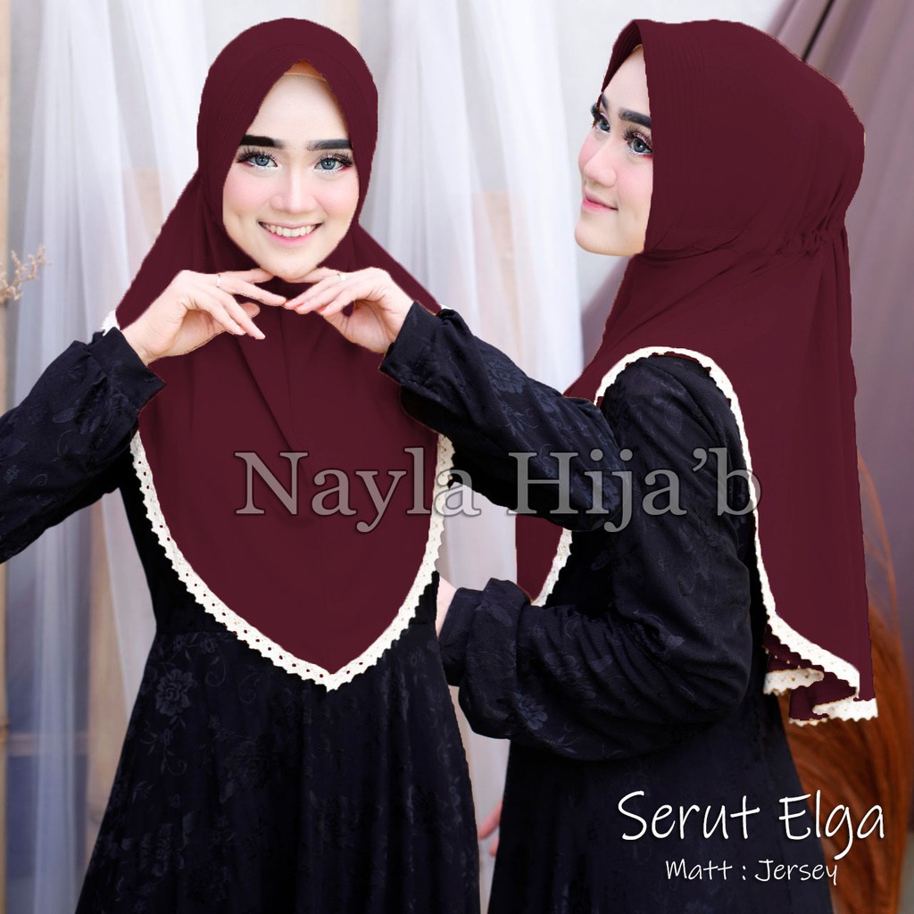 JILBAB INSTAN JERSEY TERBARU HIJAB BERGO SERUT ELGA KERUDUNG INSTAN BERGO TERMURAH NAYLA HIJAB