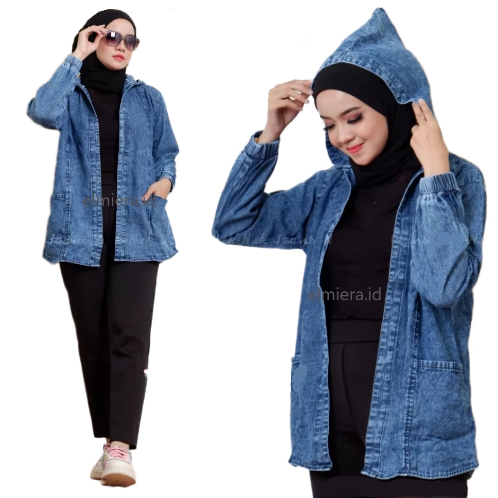 Jaket Hoodie Jeans Topi Wanita