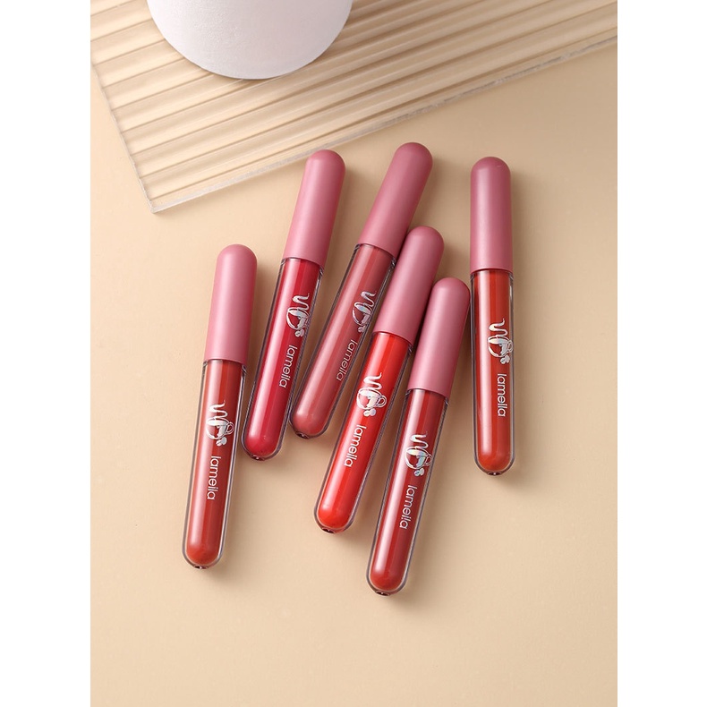 GIRLSNEED77 LAMEILA 1041 LIP GLAZE - Lipstik Cair Lipstick Lip Gloss Matte Lipgloss Lipglaze Liptint Murah Medan LAMEILA Lipcream Medan Bisa Grosir Ecer