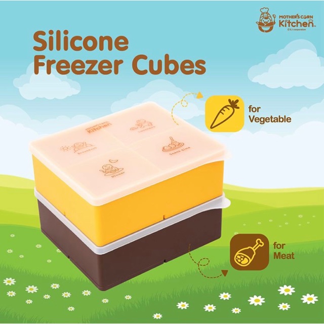 MOTHER’S CORN / Mothers Corn / Motherscorn Silicone Freezer Cube (Kontainer Makanan Anak Bayi)