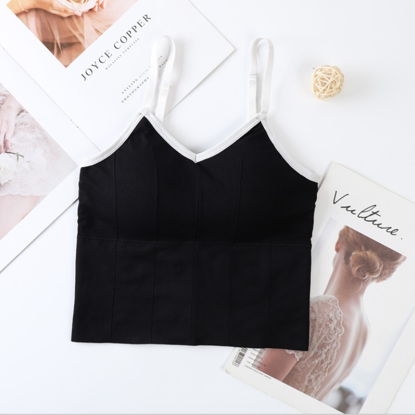 ♕ Tmall ♕ TM-119 TANKTOP BRA WITH CUP BH SINGLET PAKAIAN ATASAN WANITA IMPORT CROP-7