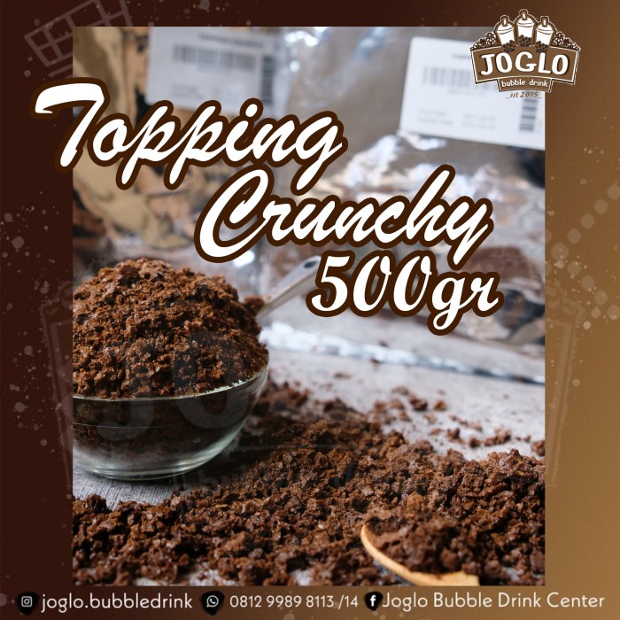 

Jual Topping Crunchy 500Gr | Toping Crunchy Cokelat 500Gr | Joglo Bubble Dr