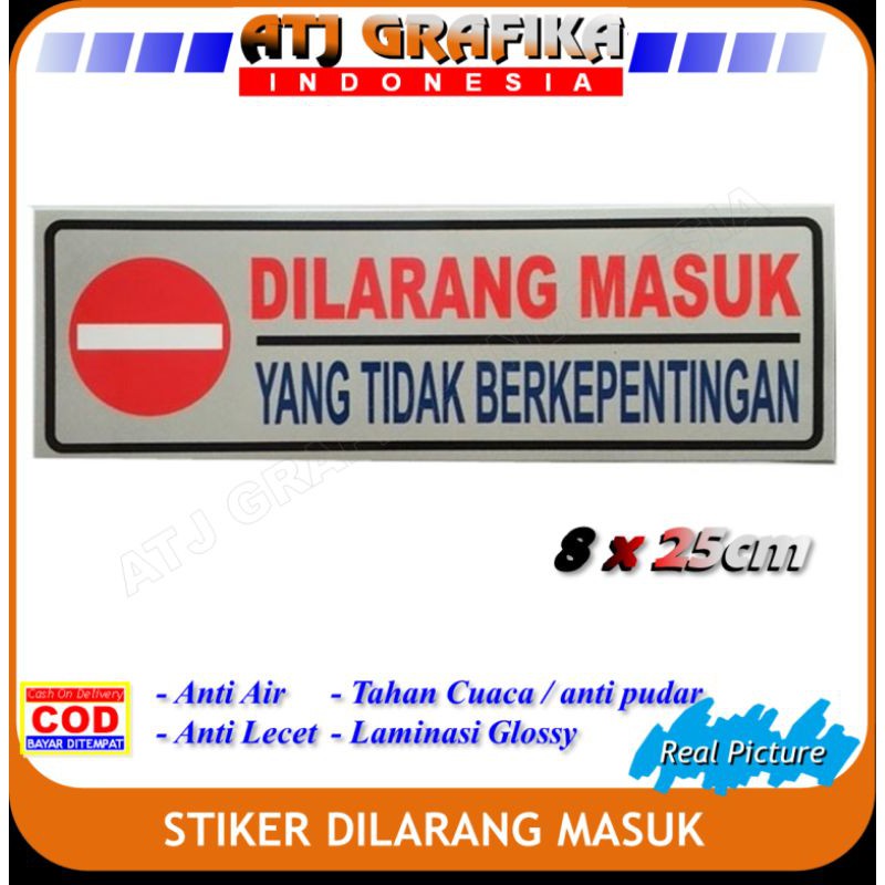 Stiker dilarang masuk yang tidak berkepentingan sticker pintu kantor kamar rumah privacy