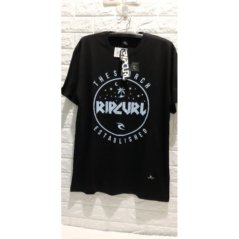 Kaos pria Jumbo/t-shirt RIPCURL Hitam - kaos big size - kaos size XXL LD 116 cm PB 78 cm