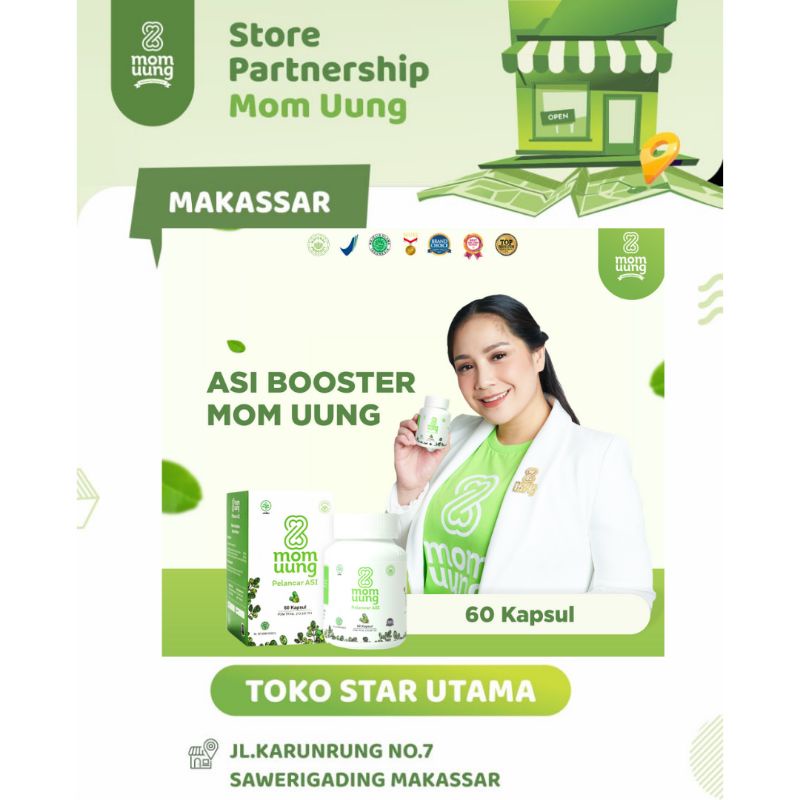 BPOM HALAL HERBAL Asi Booster MOM UUNG Pelancar Asi MOMUUNG / Kapsul kelor cap momuung makassar or