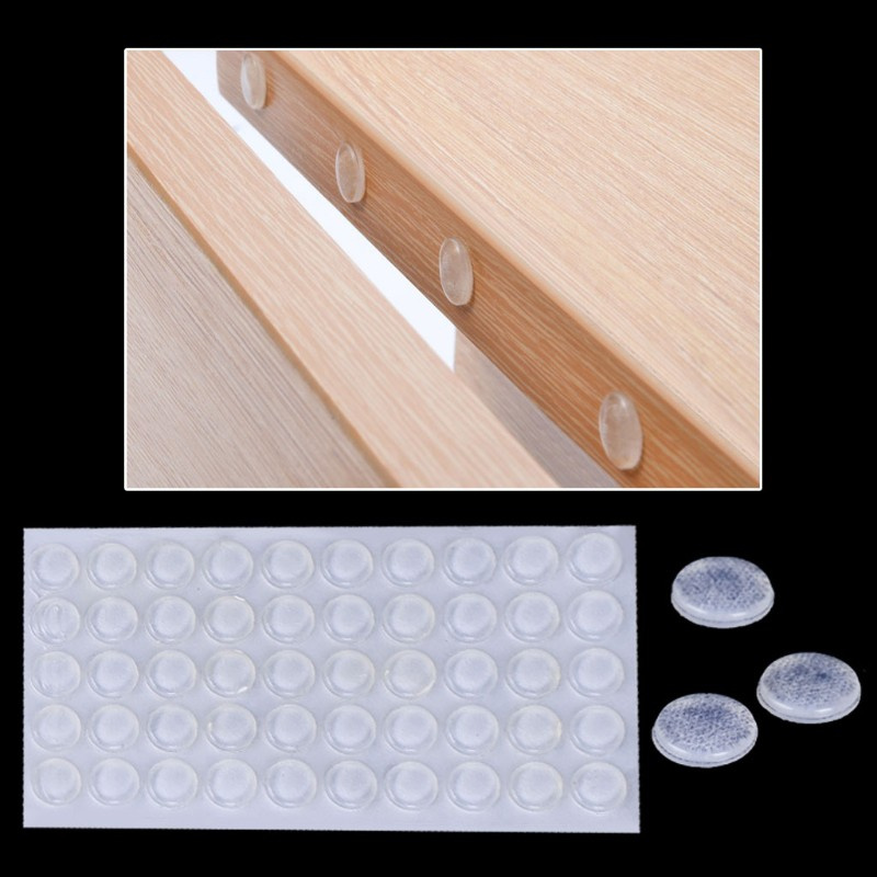 CRE  50Pcs Door Stops Stopper Silicone Cabinet Self Adhesive Bumper Damper Buffer Pad