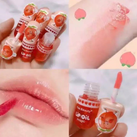 Lip Oil Kiss Beauty Magic Pink PEACH Sugar Nana Bangkok Original THAILAND / Lipgloss Bening Lip Oil Bibir Bening Korea Murah / Lip Balm Korea Pemerah Bibir Pelembab Bibir / Liptint Korea Lipbalm Lipstik Tahan Lama Anti Air Make Up Kosmetik Wanita Pria