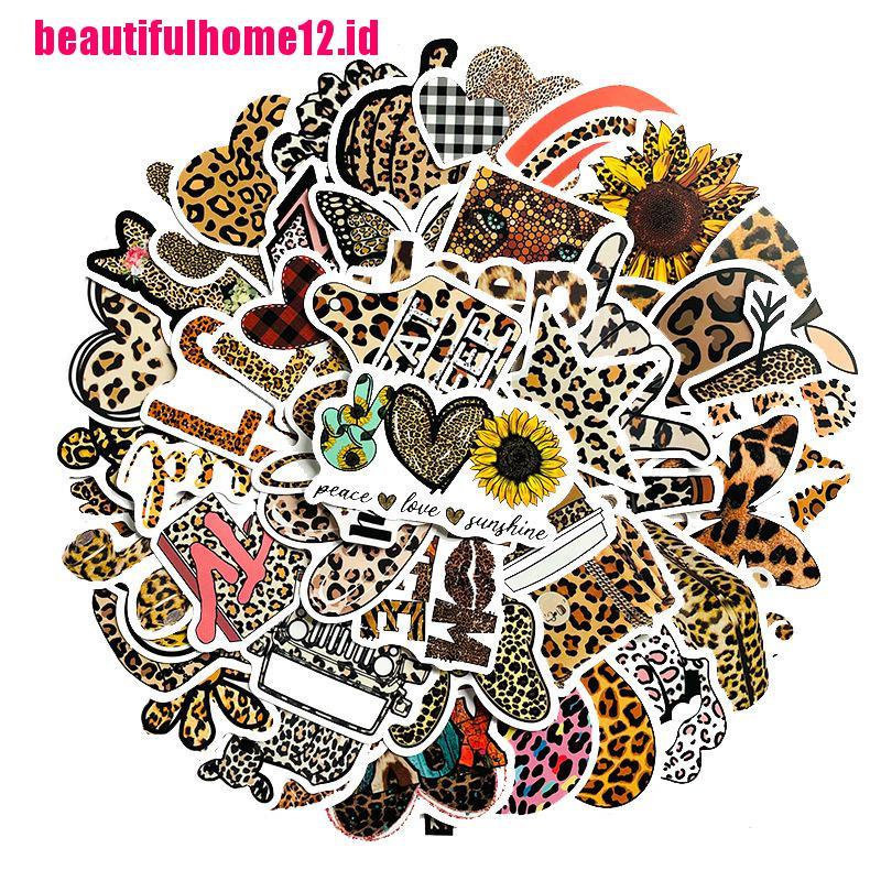 【beautifulhome12.id】50Pcs Fashion Leopard Stickers For Scooter Bike Mobile Phone Notebook Travel Bag