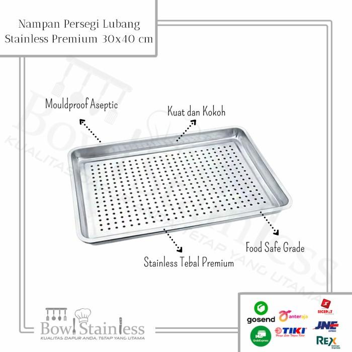 Nampan Nampan Baki Stainless Lubang Peniris Minyak Medium