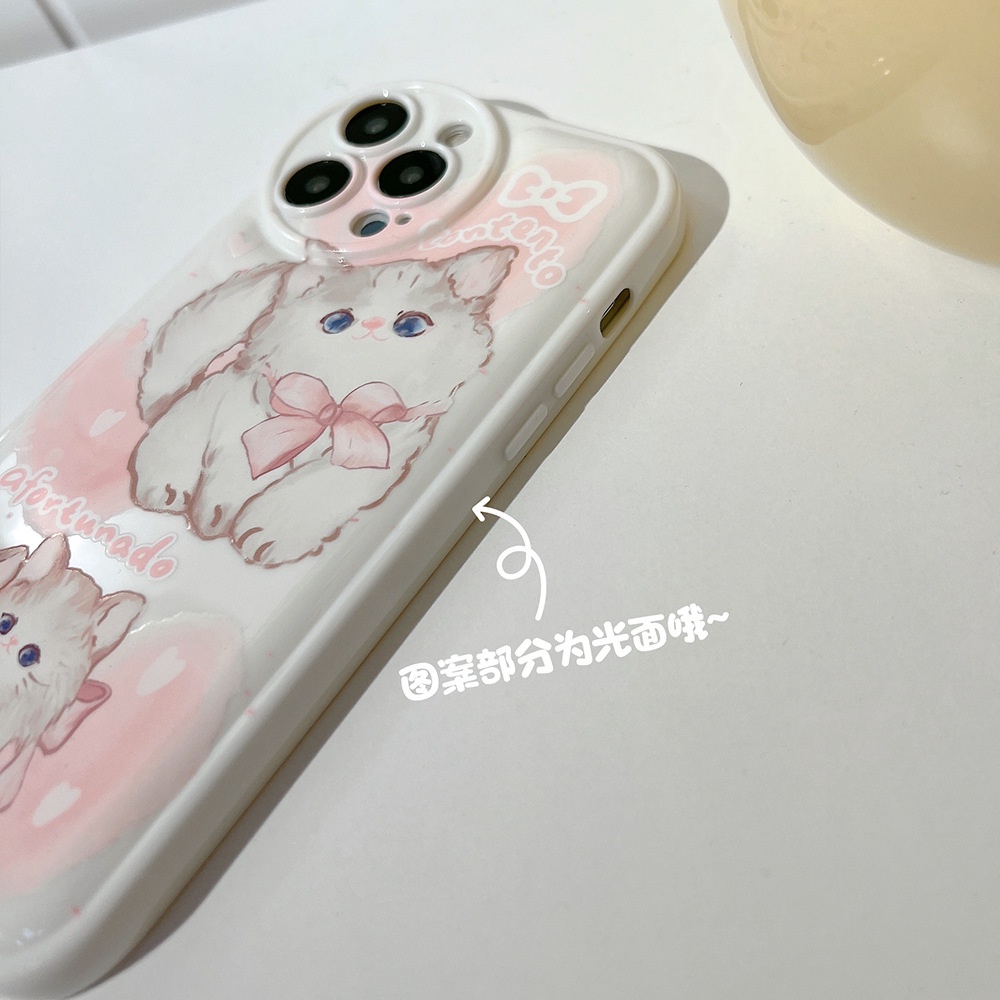 IPHONE Anak Perempuan Lucu Kucing Pink Kitty Anti Jatuh Pelindung Lensa Kamera Phone Case Cover Untuk Iphone14 13 12 11 Pro Max X XS XR 87 Plus 2020 SE