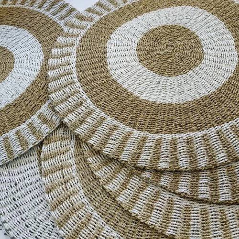 Karpet Anyaman Bulat / Rug Seagrass Mendong Ukuran Diameter 100cm "HOME DECOR"