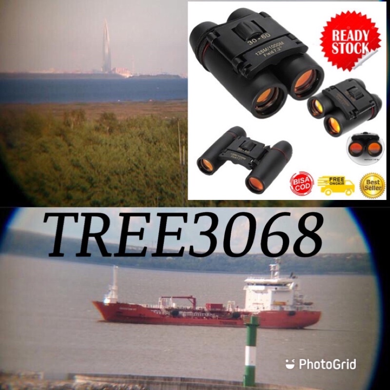 ORIGINAL teropong SAKURA 30x60 mini jarak jauh 1KM 126/1000 meter day and night mini portable binocular 30x60