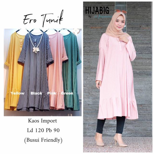 Baju Atasan Wanita Muslim ERO TUNIK Kaos Import