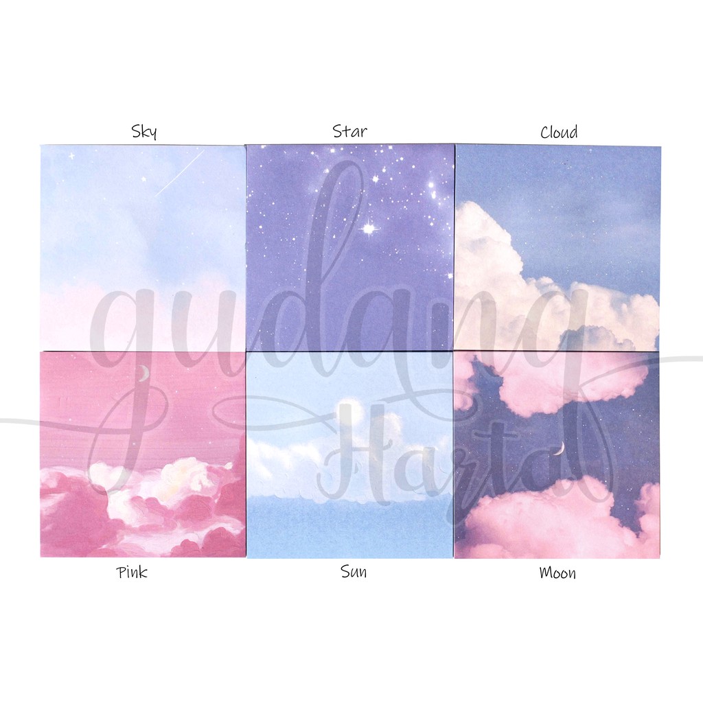 

Sticky Notes Oil Painting Sky Notes Awan Memo Lucu DIY Scrapbook GCC 301244