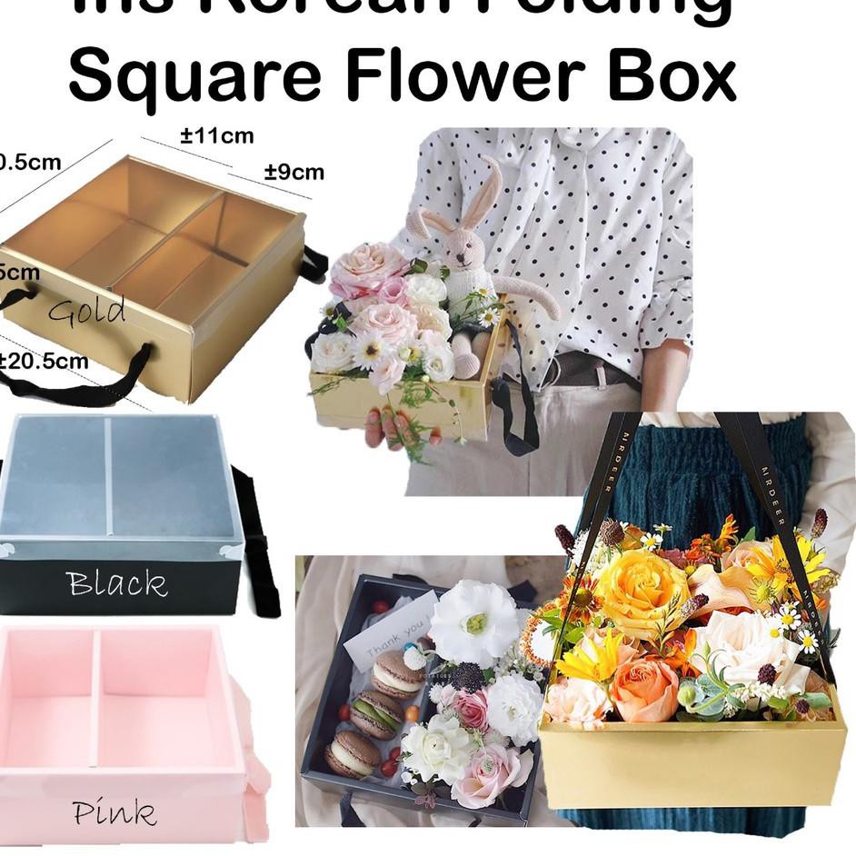 

Terkini JSNLB Ins Korean Folding Square Flower Box - Box Bunga - Box kado - bloom box - flower box -
