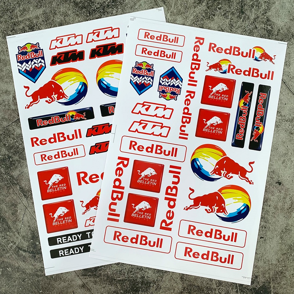 1pc Stiker Redbull &amp; Ktm A4 Moto Gp Untuk Dekorasi Helm Motor