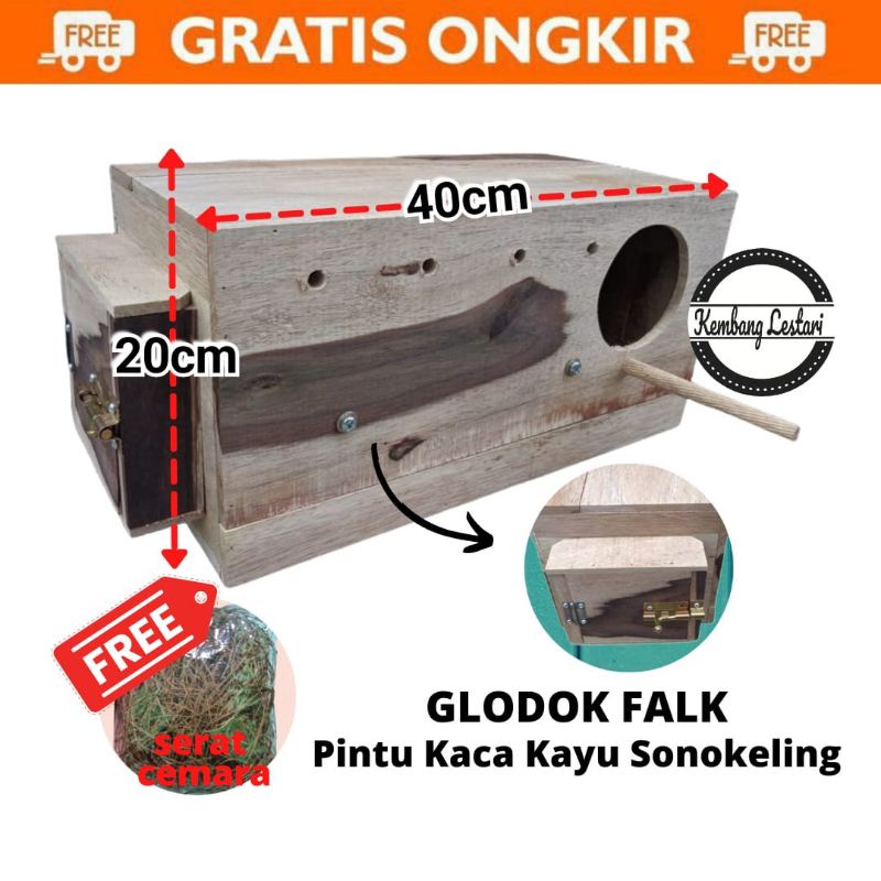 GLODOK FALK SUNCONURE NURI PINTU KACA KAYU SONOKELING FREE SERAT CEMARA