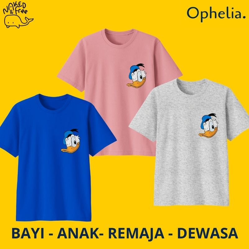 Baju Kaos Donal Bebek Untuk Bayi Anak Remaja Dewasa Unisex Bahan Katun Combed 30s Nyaman Dan Lembut Shopee Indonesia