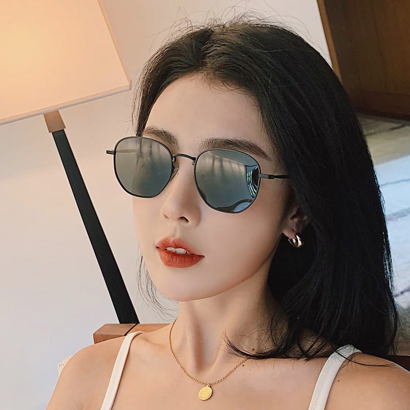 Kacamata black/hitam Pria Wanita Fashion Retro Vintage Metal Sunglasses