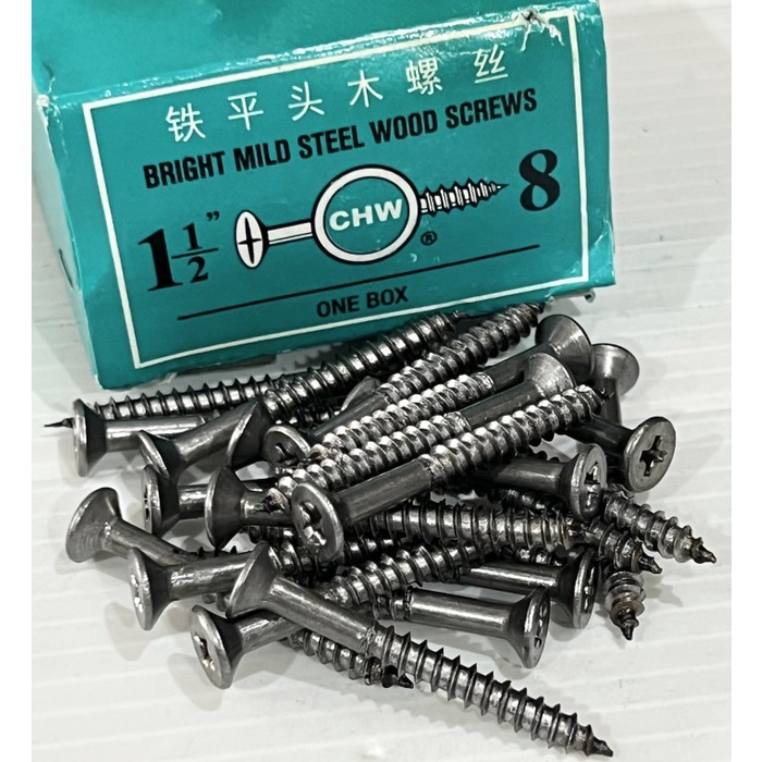 [25KOTAK] Sekrup Skrup Kayu (+) Wood Screws CHW 1&quot;x6mm 1.25&quot;x7mm 1.5&quot;x8mm