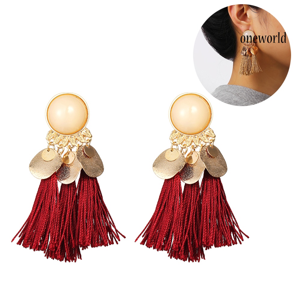 OW@ Bohemian Women Tassel Dangle Drop Ear Stud Statement Party Earrings Jewelry