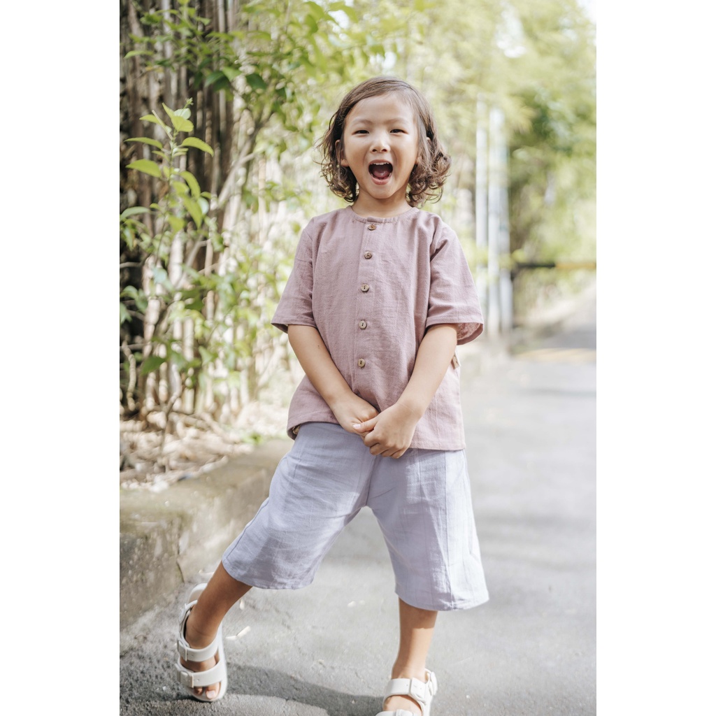 OSORI - Atasan Anak Linen Lengan Pendek Unisex