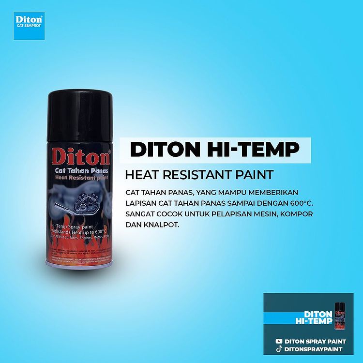 Diton hi-temp cat semprot tahan panas 600 derajat celcius 300cc