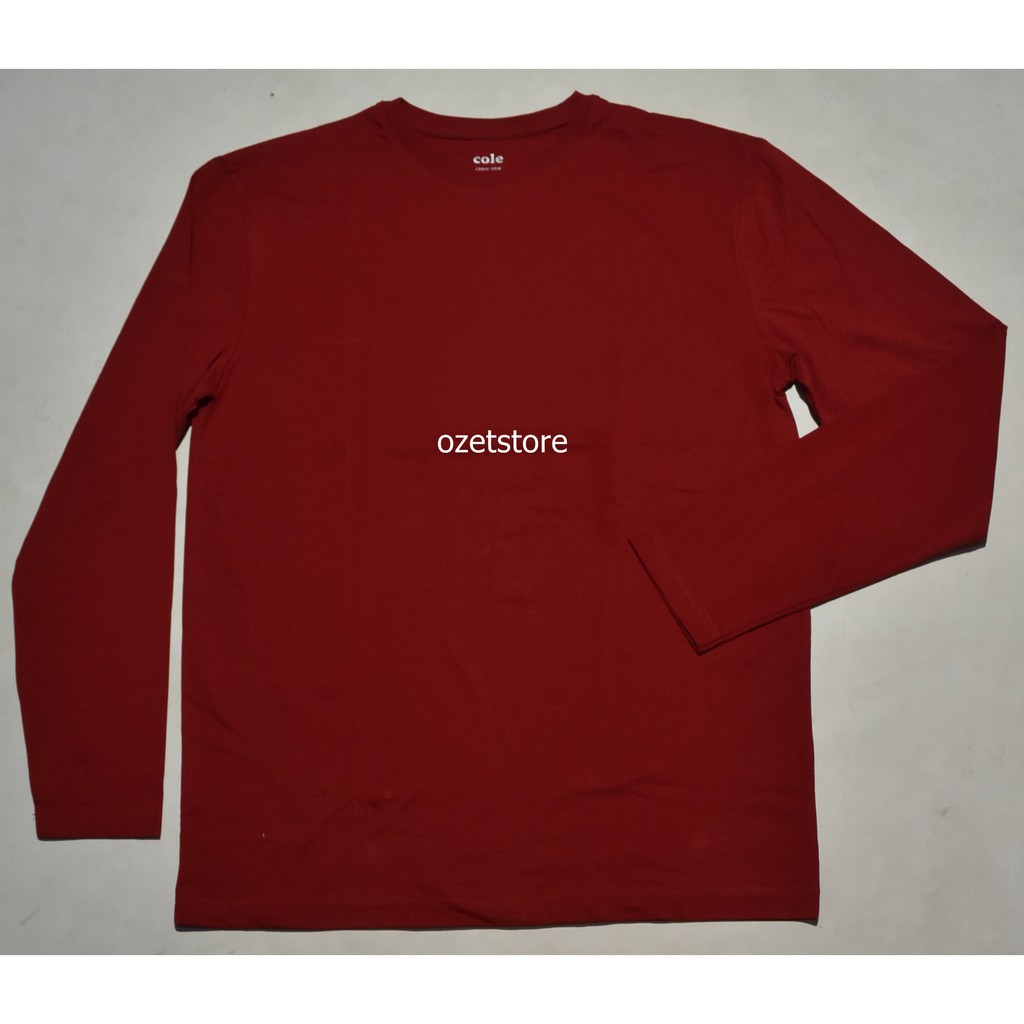 COLE Kaos Pria Merah Lengan Panjang Regular CG68 ORI