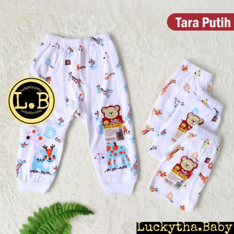 3pcs_ celana panjang bayi full print size s.m.l.xl/celana panjang Tara putih/perlengkapan melahirkan