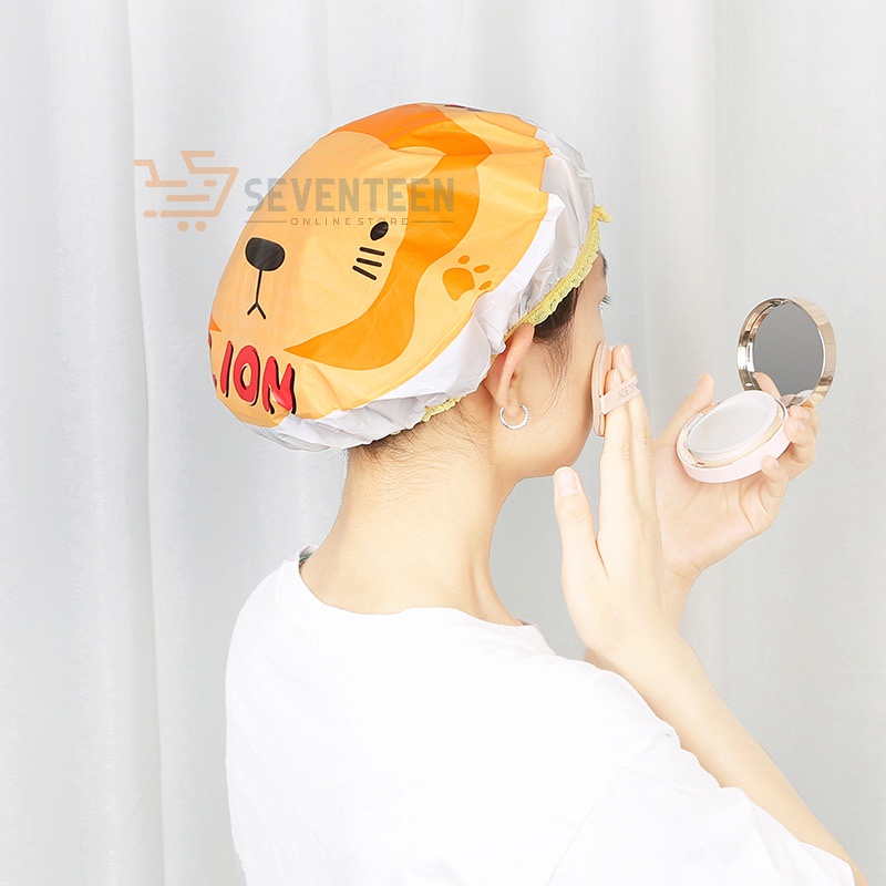 SEVENTEEN SHOWER CAP KARAKTER WATERPROOF TOPI MANDI ANTI BASAH RAMBUT TOPI MANDI KARTUN LUCU SHOWER CUP KARAKTER