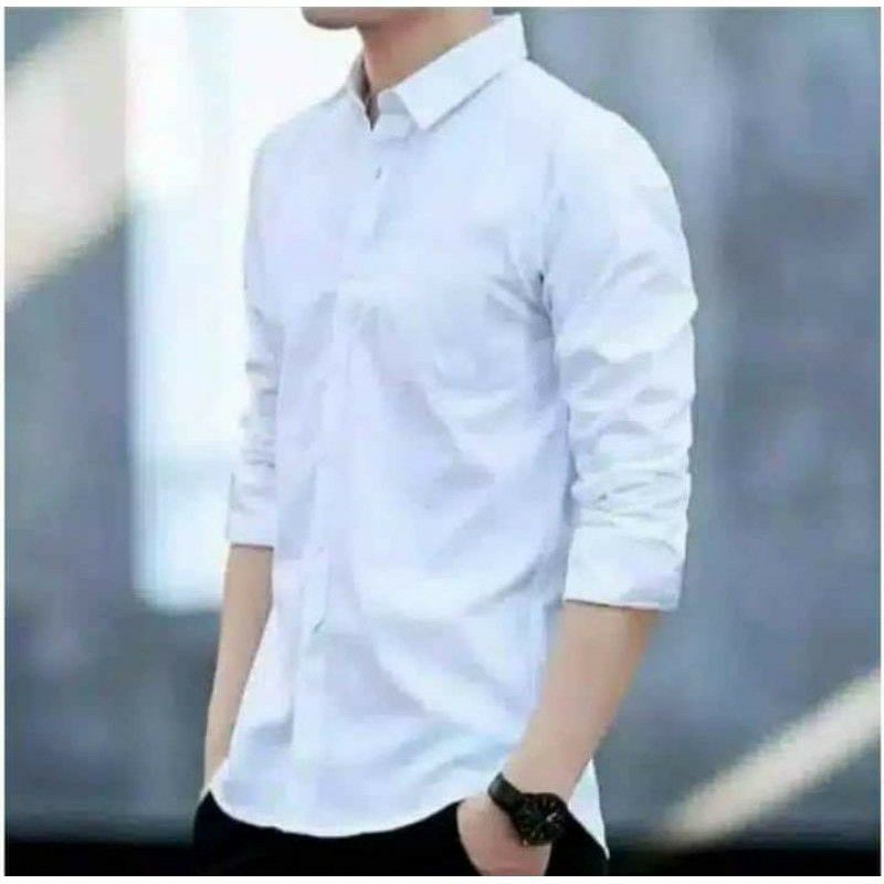 KEMEJA PRIA MENS POLOSAN LENGAN PANJANG COOLMAN PAKIAN PRIA CASUAL PAKAIAN DINAS PNS KERJA SIZE MLXL