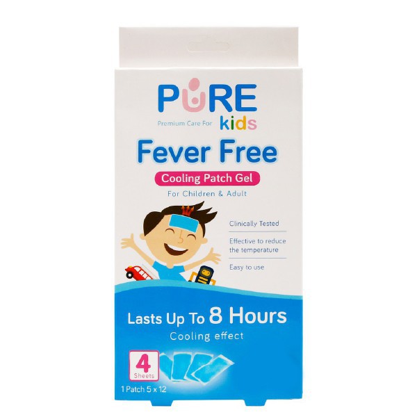 Pure Kids Plester Kompres Pereda Pereda Panas Demam Anak Fever Free Cooling Patch Gel