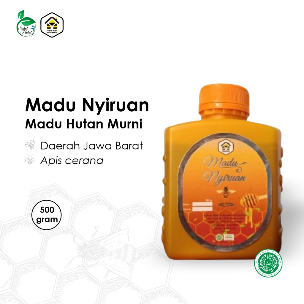 

Madu Nyiruan Hutan Jawa Barat 500 gr Murni Asli 100% Lebah Apis Cerana Raw Honey Alami Sudah Uji Lab BPOM Halal MUI