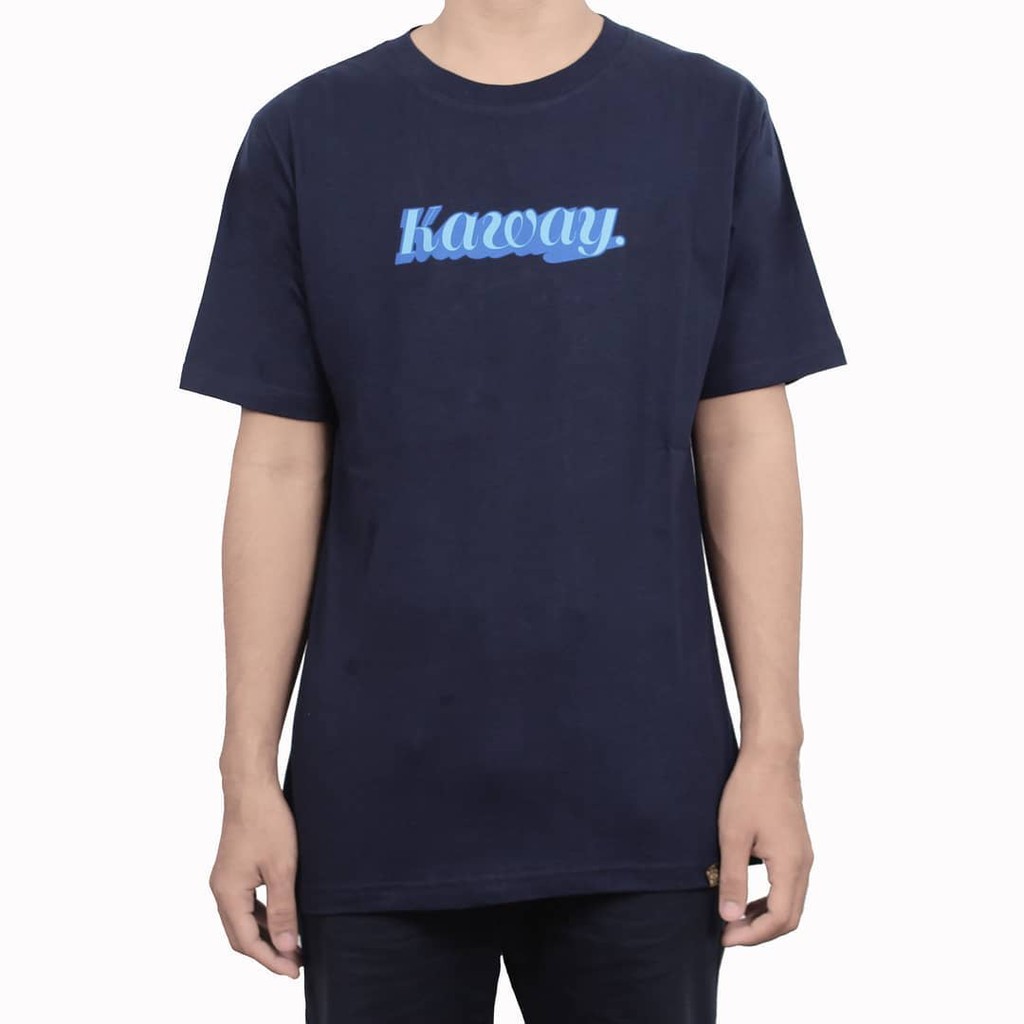 KAOS T-SHIRT PRIA/WANITA - KAWAY KAW-BLEN NAVY 30