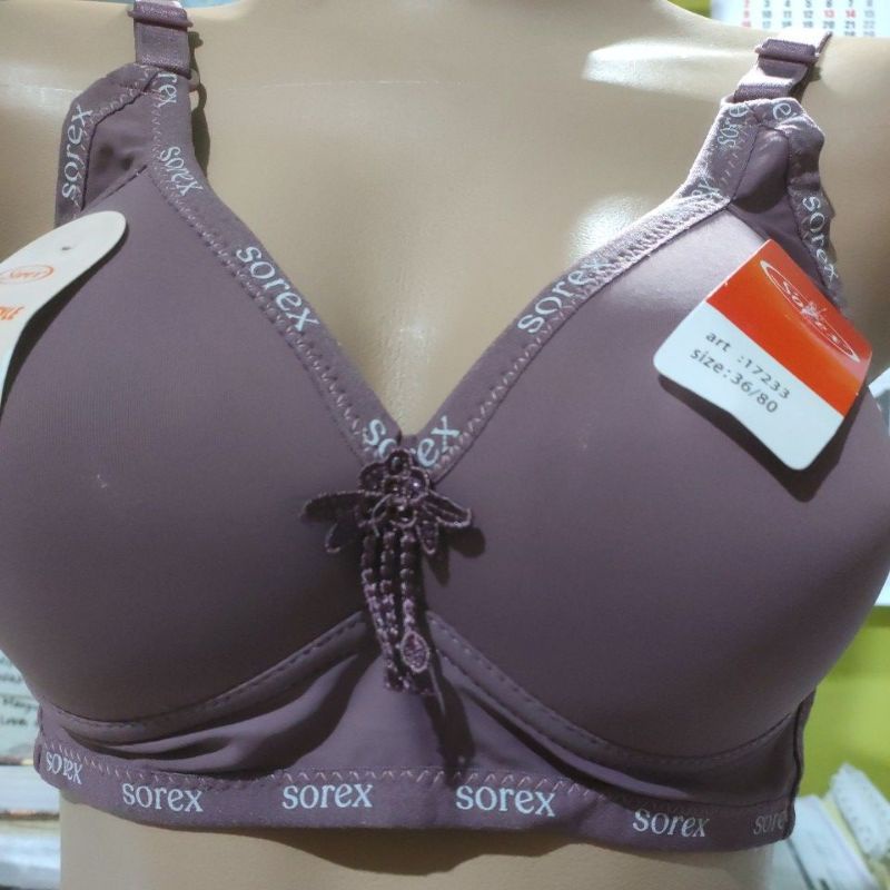 Sorex casual style bra 17233 (36-42) tanpakawat, Busa tipis cup besar